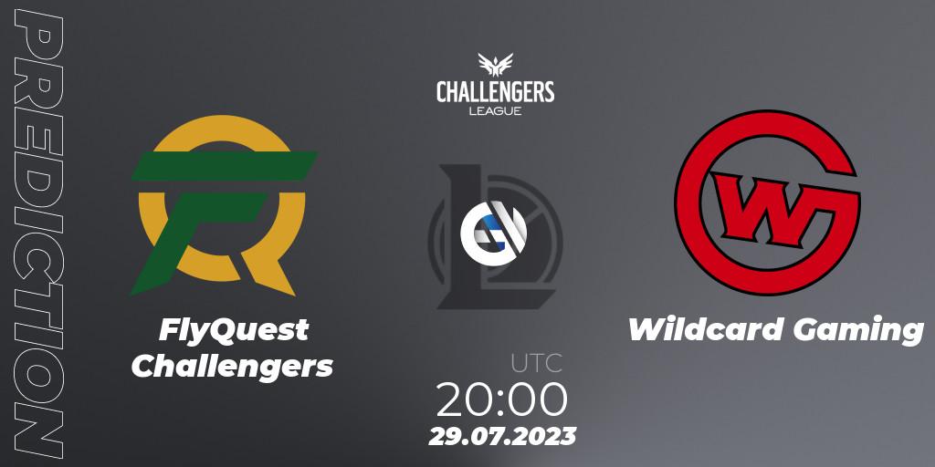 Pronósticos FlyQuest Challengers - Wildcard Gaming. 29.07.2023 at 20:00. North American Challengers League 2023 Summer - Playoffs - LoL