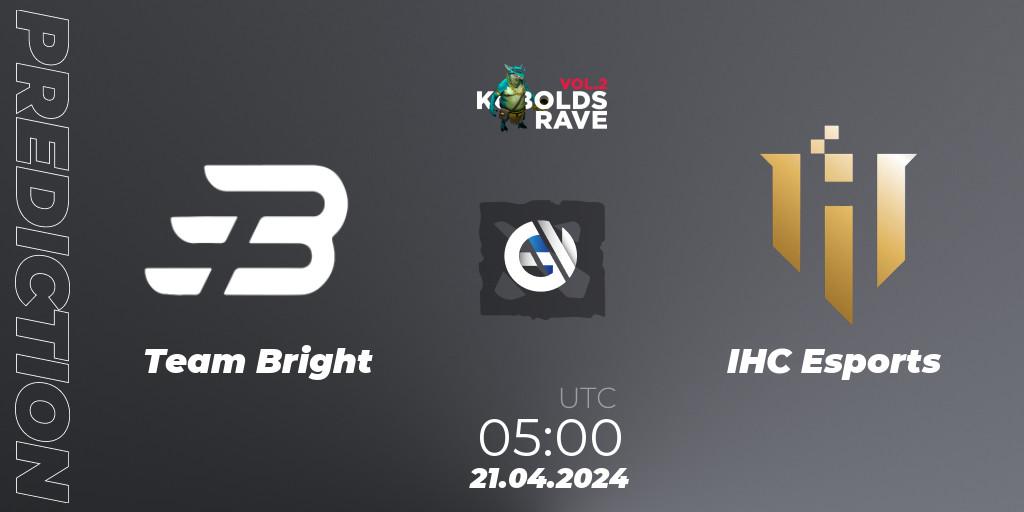 Pronósticos Team Bright - IHC Esports. 21.04.24. Cringe Station Kobolds Rave 2 - Dota 2