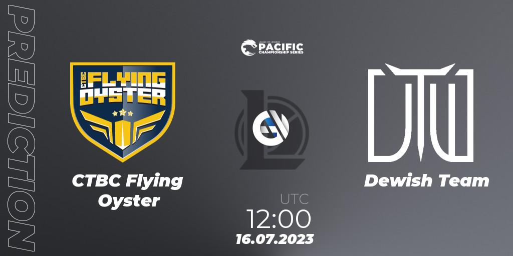 Pronósticos CTBC Flying Oyster - Dewish Team. 16.07.2023 at 12:00. PACIFIC Championship series Group Stage - LoL