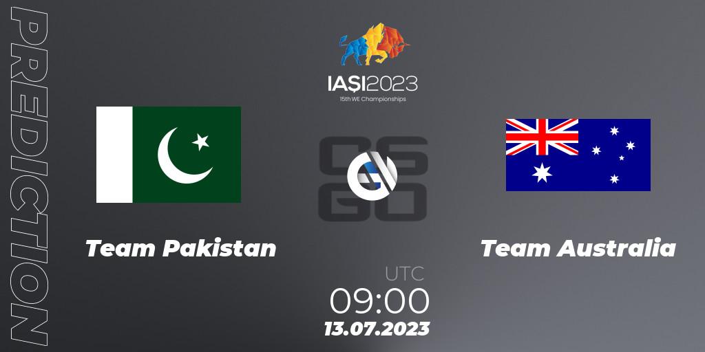 Pronósticos Team Pakistan - Team Australia. 13.07.2023 at 09:00. IESF Asian Championship 2023 - Counter-Strike (CS2)