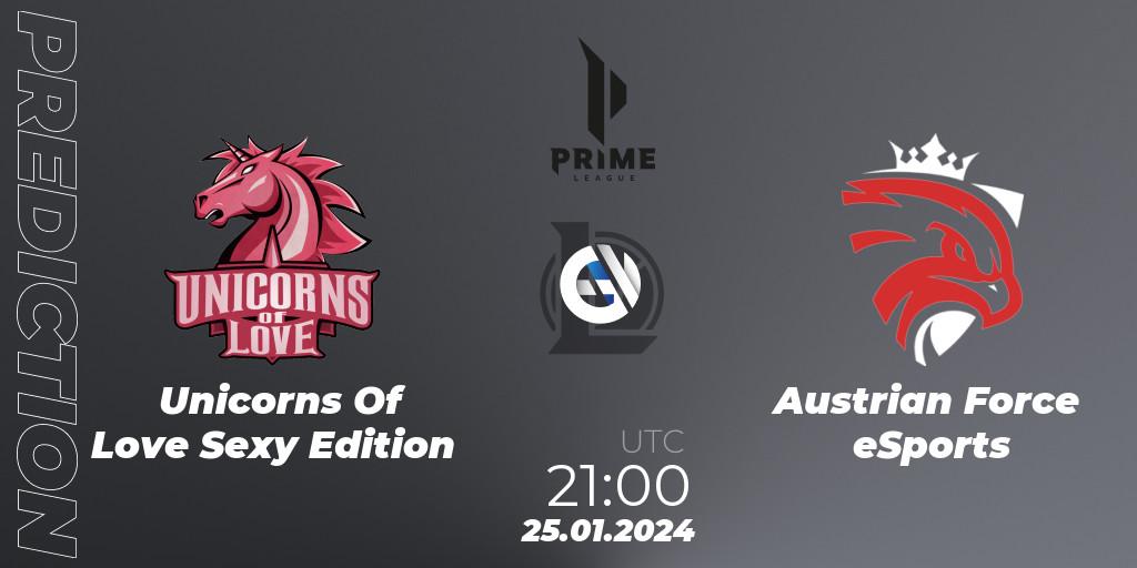 Pronósticos Unicorns Of Love Sexy Edition - Austrian Force eSports. 25.01.24. Prime League Spring 2024 - Group Stage - LoL