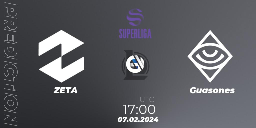 Pronósticos ZETA - Guasones. 07.02.2024 at 17:00. Superliga Spring 2024 - Group Stage - LoL