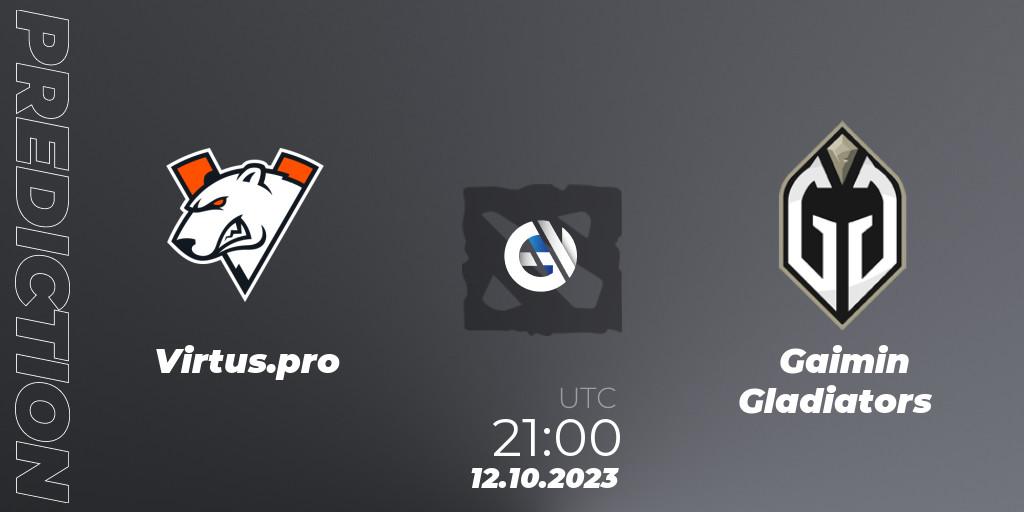 Pronósticos Virtus.pro - Gaimin Gladiators. 12.10.2023 at 21:42. The International 2023 - Group Stage - Dota 2