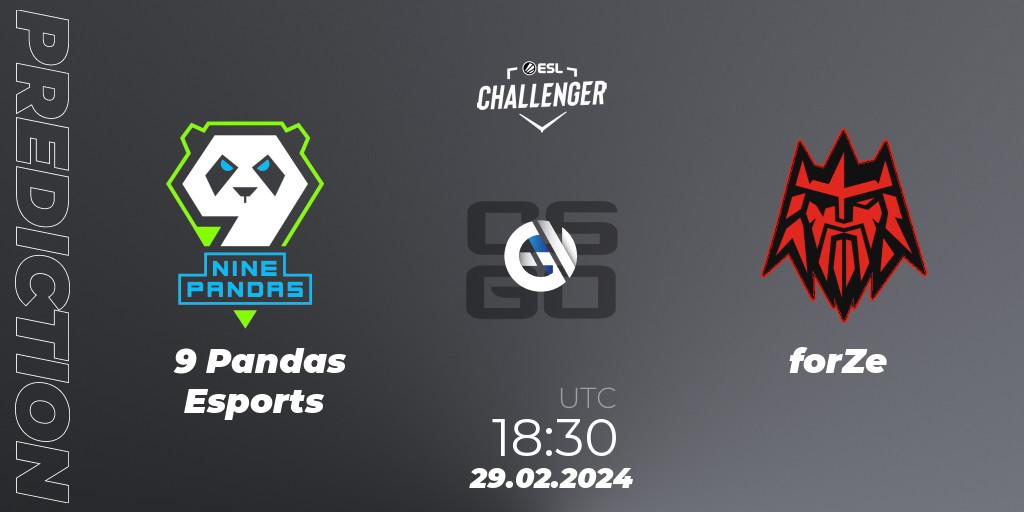Pronósticos 9 Pandas Esports - forZe. 29.02.24. ESL Challenger #56: European Closed Qualifier - CS2 (CS:GO)