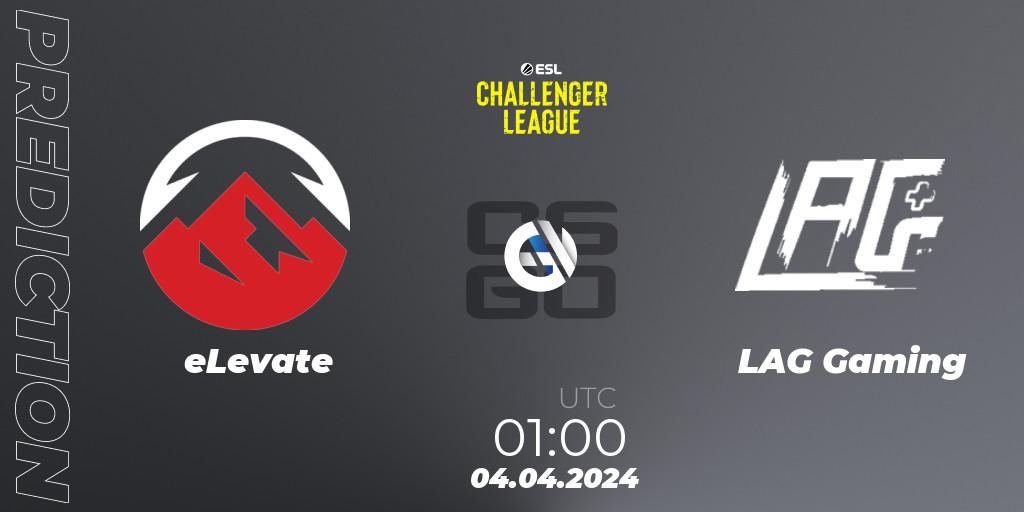 Pronósticos eLevate - LAG Gaming. 04.04.24. ESL Challenger League Season 47: North America - CS2 (CS:GO)