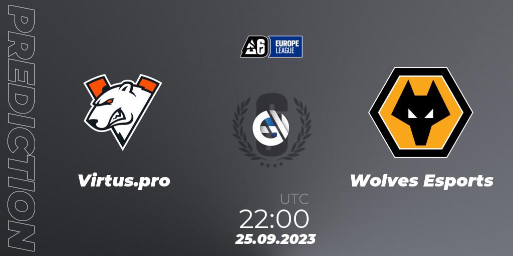 Pronósticos Virtus.pro - Wolves Esports. 25.09.2023 at 16:00. Europe League 2023 - Stage 2 - Rainbow Six