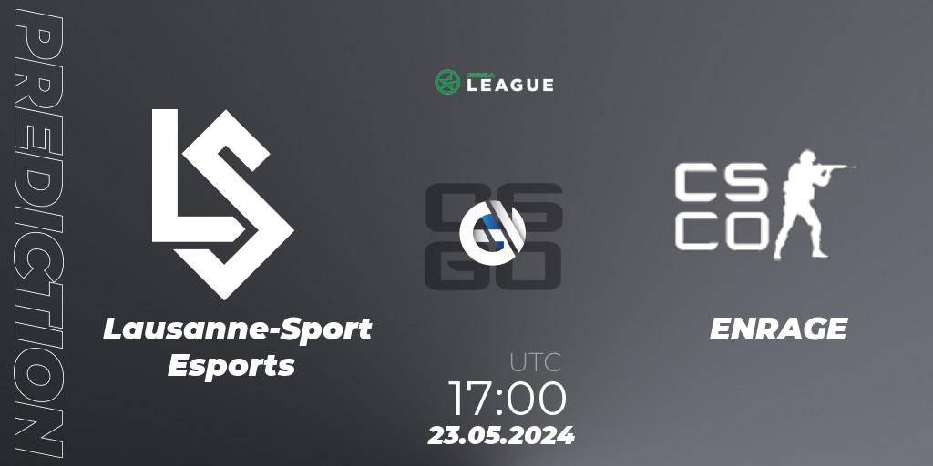 Pronósticos Lausanne-Sport Esports - ENRAGE. 23.05.2024 at 17:00. ESEA Season 49: Advanced Division - Europe - Counter-Strike (CS2)