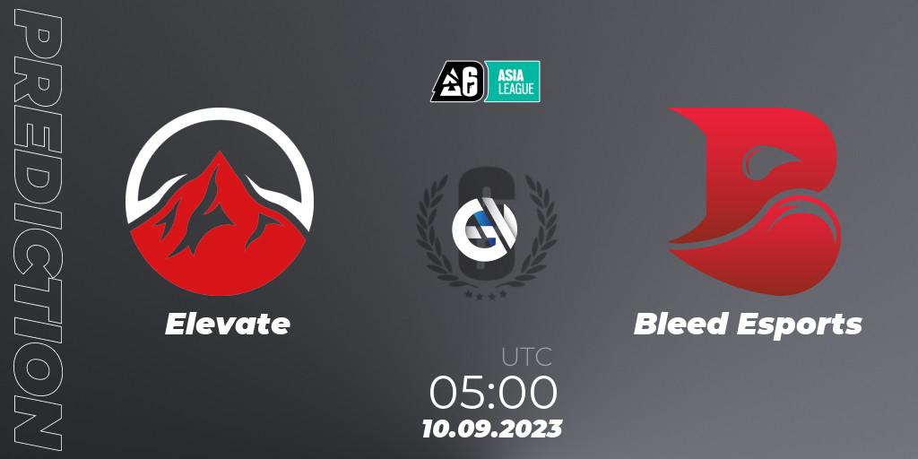 Pronósticos Elevate - Bleed Esports. 10.09.2023 at 05:00. SEA League 2023 - Stage 2 - Rainbow Six