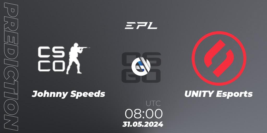 Pronósticos Johnny Speeds - UNITY Esports. 31.05.2024 at 08:00. European Pro League Season 16 - Counter-Strike (CS2)