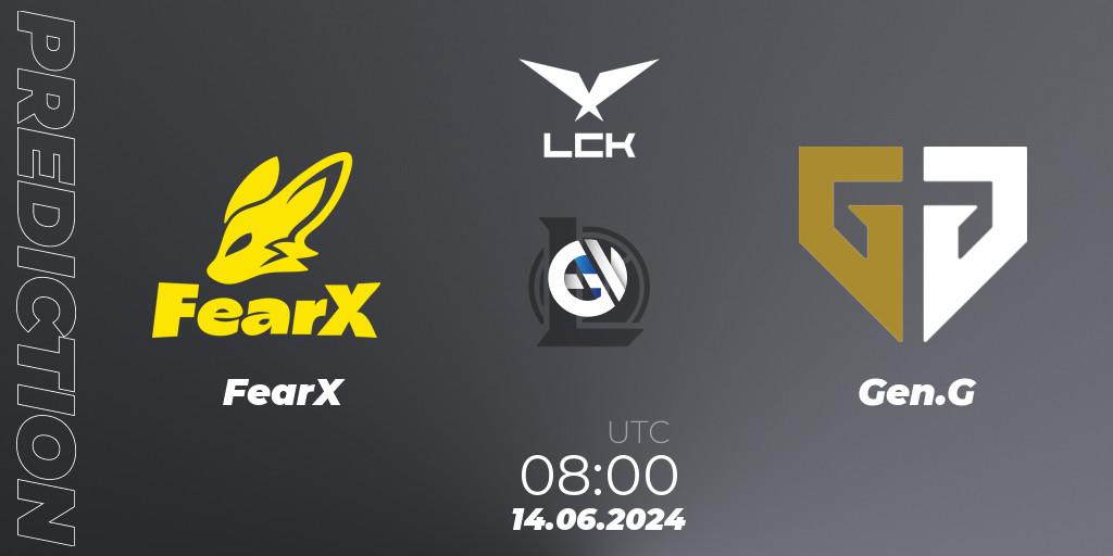 Pronósticos FearX - Gen.G. 01.08.2024 at 10:30. LCK Summer 2024 Group Stage - LoL