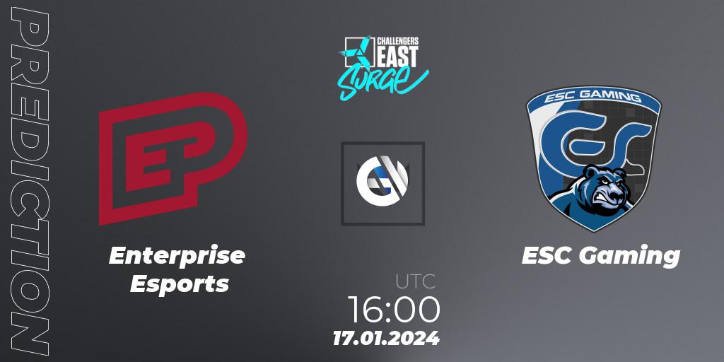 Pronósticos Enterprise Esports - ESC Gaming. 17.01.24. VALORANT Challengers 2024 East: Surge Split 1 - VALORANT