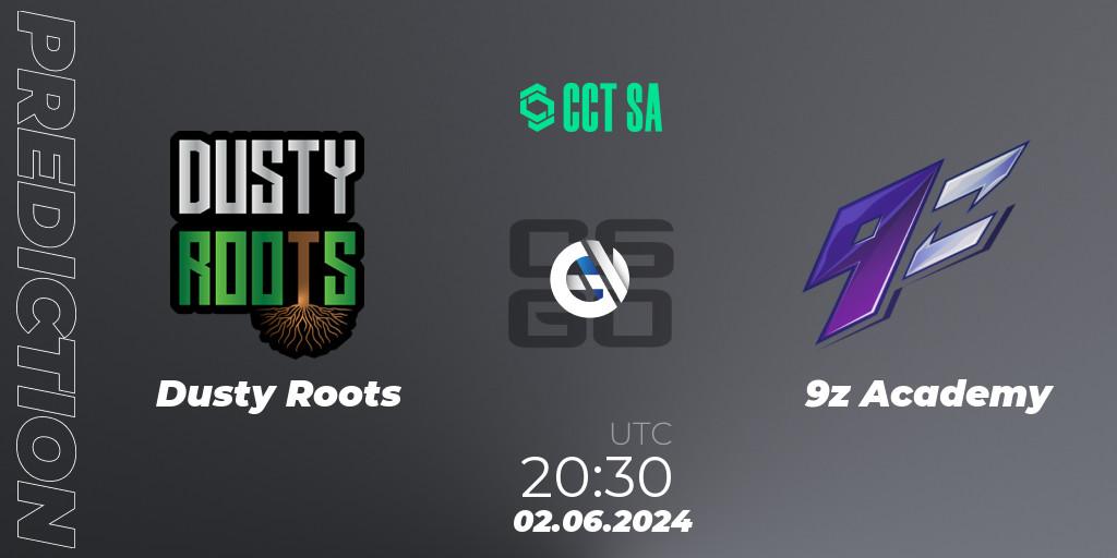 Pronósticos Dusty Roots - 9z Academy. 02.06.2024 at 20:30. CCT Season 2 South America Series 1 - Counter-Strike (CS2)