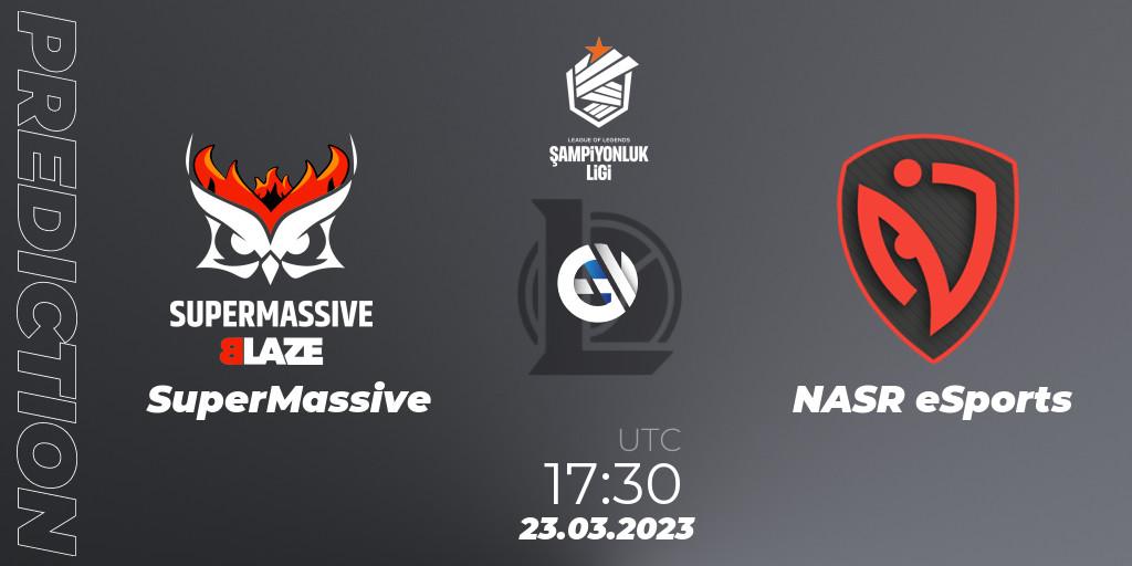 Pronósticos SuperMassive - NASR eSports. 23.03.2023 at 17:30. TCL Winter 2023 - Playoffs - LoL