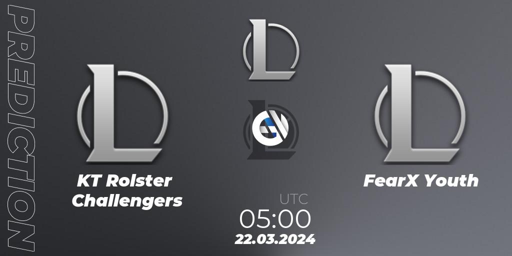 Pronósticos KT Rolster Challengers - FearX Youth. 22.03.24. LCK Challengers League 2024 Spring - Group Stage - LoL
