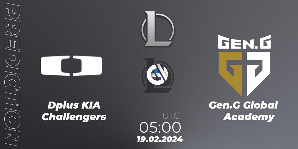 Pronósticos Dplus KIA Challengers - Gen.G Global Academy. 19.02.24. LCK Challengers League 2024 Spring - Group Stage - LoL