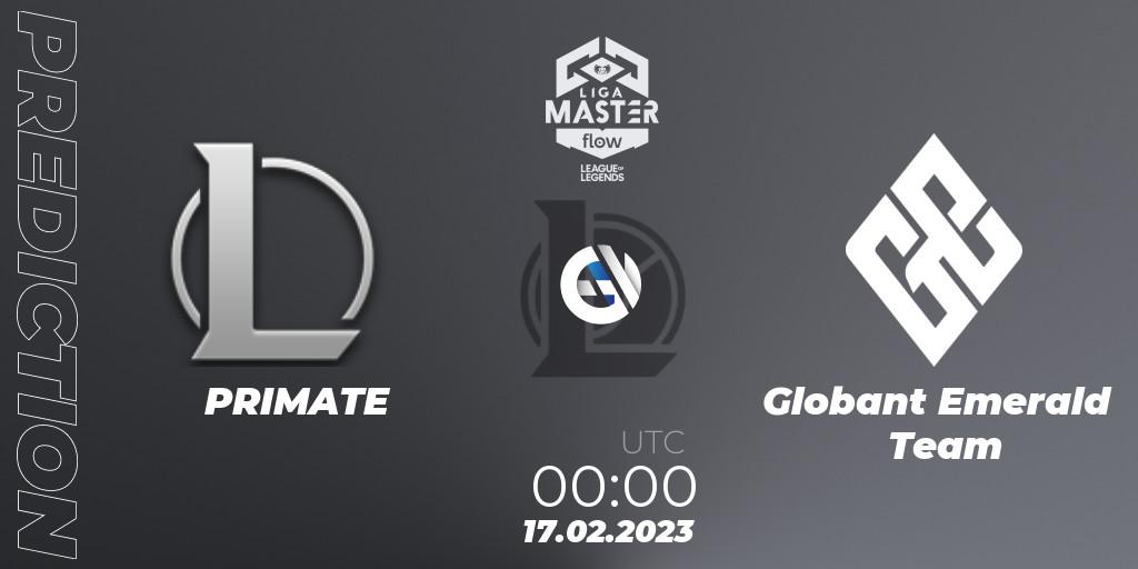 Pronósticos PRIMATE - Globant Emerald Team. 17.02.23. Liga Master Opening 2023 - Group Stage - LoL