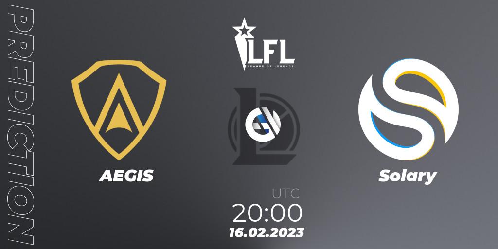 Pronósticos AEGIS - Solary. 16.02.23. LFL Spring 2023 - Group Stage - LoL