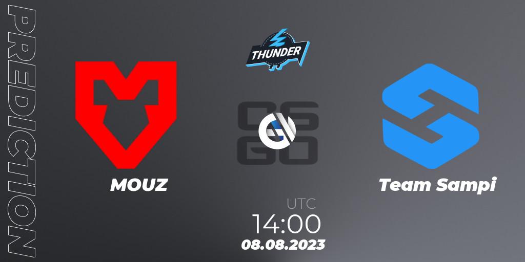 Pronósticos MOUZ - Team Sampi. 08.08.2023 at 15:40. Thunderpick World Championship 2023: European Qualifier #1 - Counter-Strike (CS2)