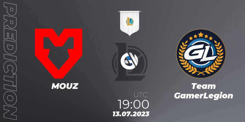 Pronósticos MOUZ - Team GamerLegion. 13.07.23. Prime League Summer 2023 - Group Stage - LoL