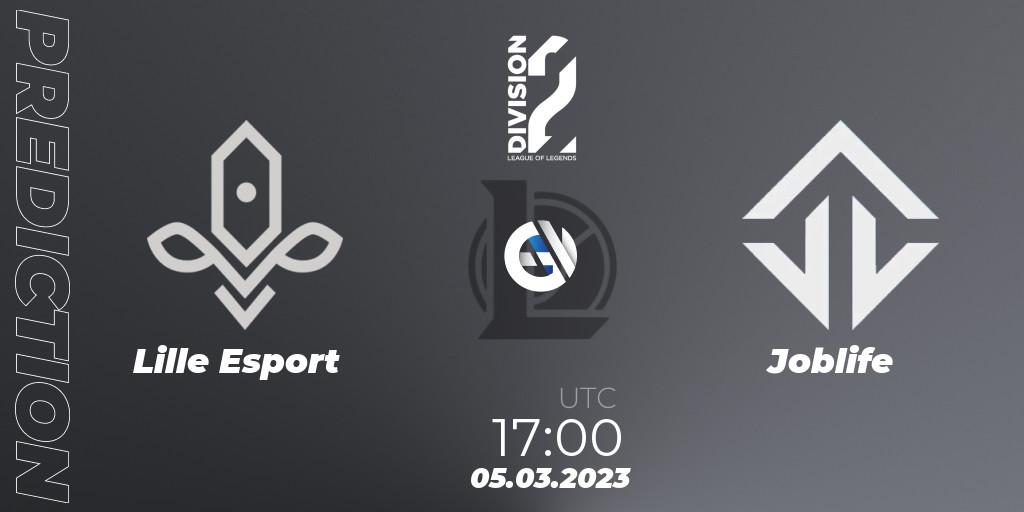 Pronósticos Lille Esport - Joblife. 05.03.2023 at 17:00. LFL Division 2 Spring 2023 - Group Stage - LoL