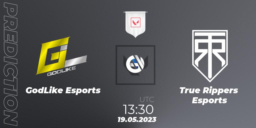 Pronósticos GodLike Esports - True Rippers Esports. 19.05.2023 at 15:00. VCL South Asia: Split 2 2023 Group B - VALORANT
