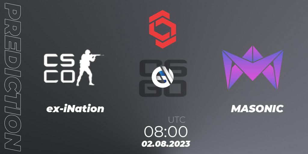 Pronósticos ex-iNation - MASONIC. 02.08.2023 at 08:00. CCT Central Europe Series #7 - Counter-Strike (CS2)