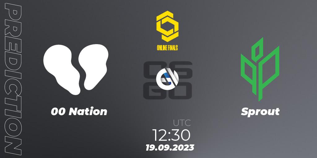 Pronósticos 00 Nation - Sprout. 19.09.2023 at 12:30. CCT Online Finals #3 - Counter-Strike (CS2)