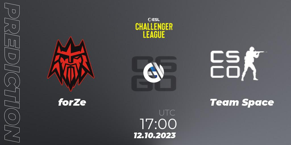 Pronósticos forZe - Team Space. 12.10.23. ESL Challenger League Season 46: Europe - CS2 (CS:GO)