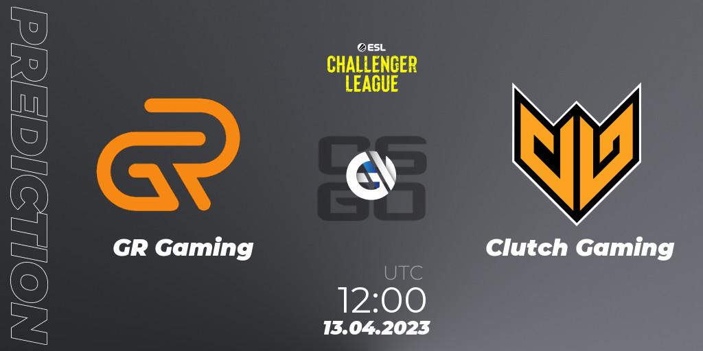 Pronósticos GR Gaming - Clutch Gaming. 13.04.2023 at 12:00. ESL Challenger League Season 45: Asia-Pacific - Counter-Strike (CS2)