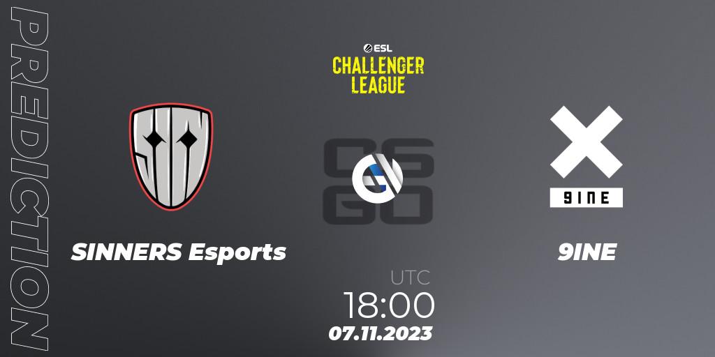 Pronósticos SINNERS Esports - 9INE. 07.11.23. ESL Challenger League Season 46: Europe - CS2 (CS:GO)