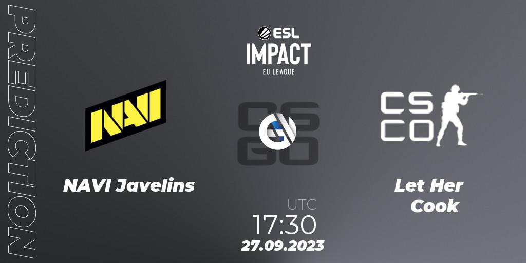 Pronósticos NAVI Javelins - GamerLegion Prism. 27.09.2023 at 17:30. ESL Impact League Season 4: European Division - Counter-Strike (CS2)