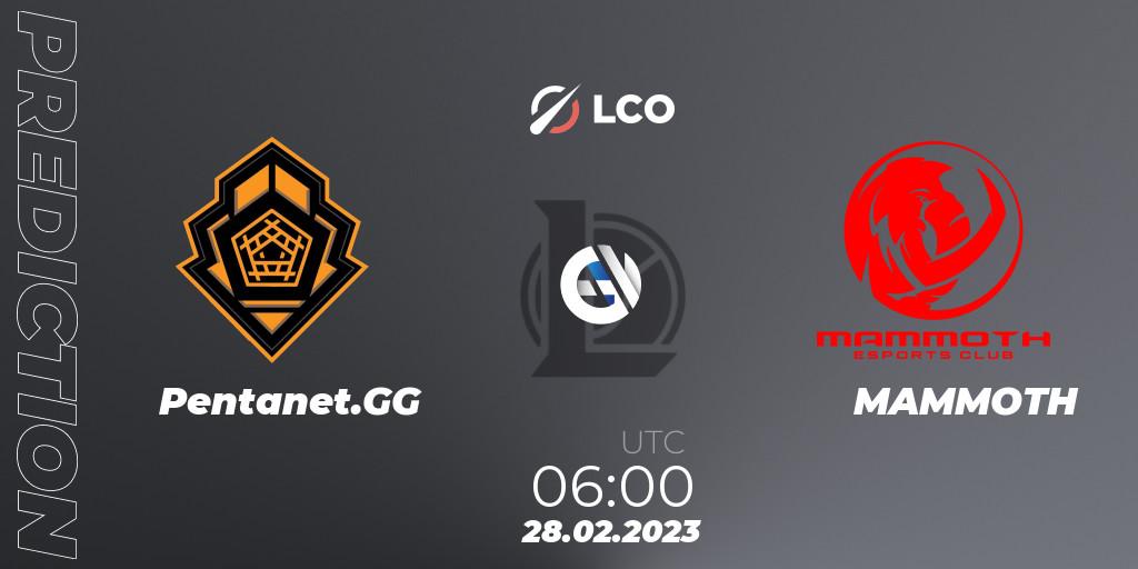 Pronósticos Pentanet.GG - MAMMOTH. 28.02.23. LCO Split 1 2023 - Group Stage - LoL