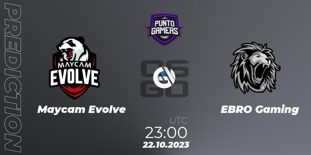 Pronósticos Maycam Evolve - EBRO Gaming. 22.10.2023 at 23:00. Punto Gamers Cup 2023 - Counter-Strike (CS2)