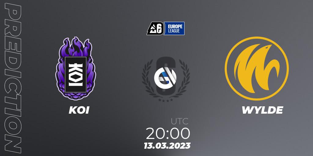 Pronósticos KOI - WYLDE. 13.03.2023 at 20:15. Europe League 2023 - Stage 1 - Rainbow Six