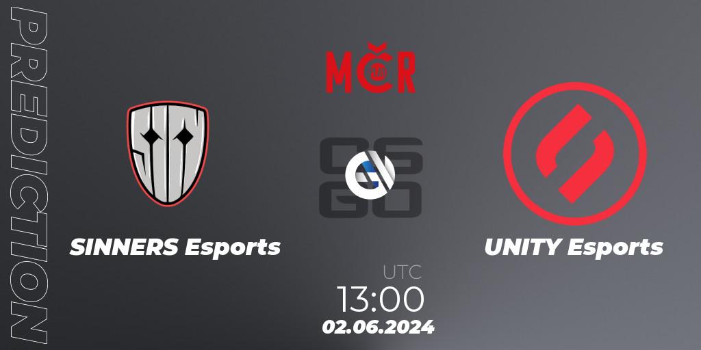 Pronósticos SINNERS Esports - UNITY Esports. 02.06.2024 at 13:00. Tipsport Cup Spring 2024 - Counter-Strike (CS2)