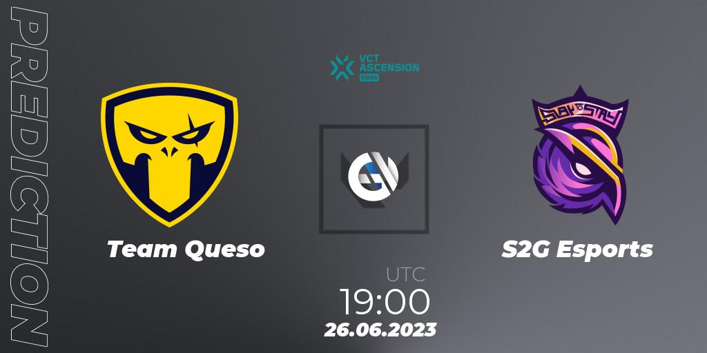 Pronósticos Team Queso - S2G Esports. 26.06.23. VALORANT Challengers Ascension 2023: EMEA - Play-In - VALORANT