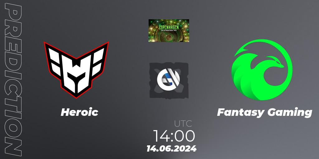 Pronósticos Heroic - Fantasy Gaming. 14.06.2024 at 14:00. The International 2024: South America Closed Qualifier - Dota 2