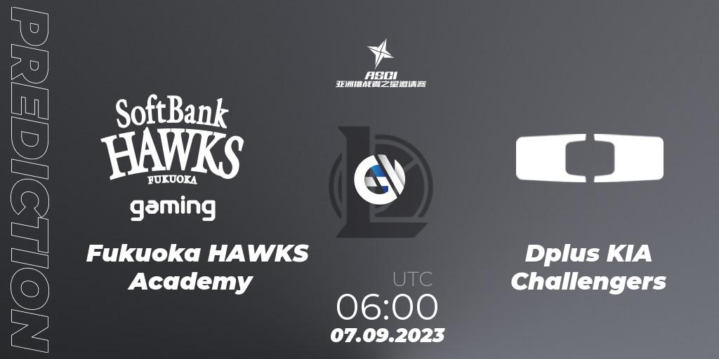 Pronósticos Fukuoka HAWKS Academy - Dplus KIA Challengers. 07.09.2023 at 06:00. Asia Star Challengers Invitational 2023 - LoL