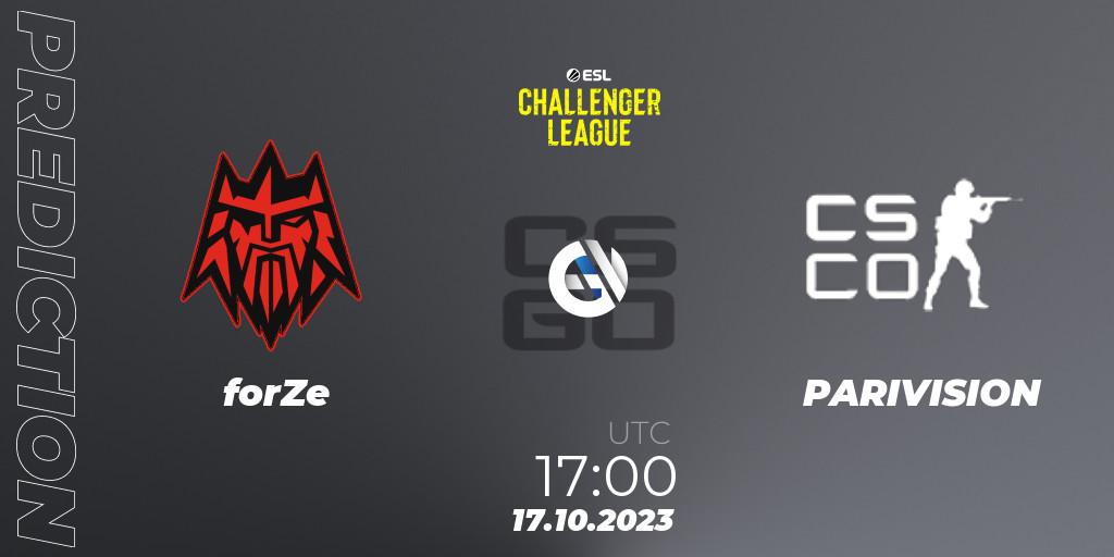 Pronósticos forZe - PARIVISION. 17.10.23. ESL Challenger League Season 46: Europe - CS2 (CS:GO)