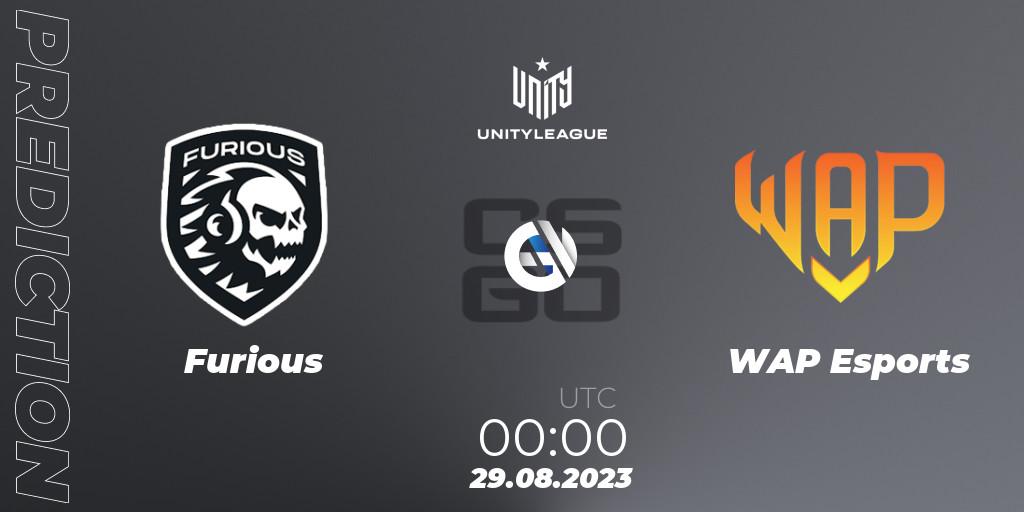 Pronósticos Furious - WAP Esports. 29.08.2023 at 01:00. LVP Unity League Argentina 2023 - Counter-Strike (CS2)