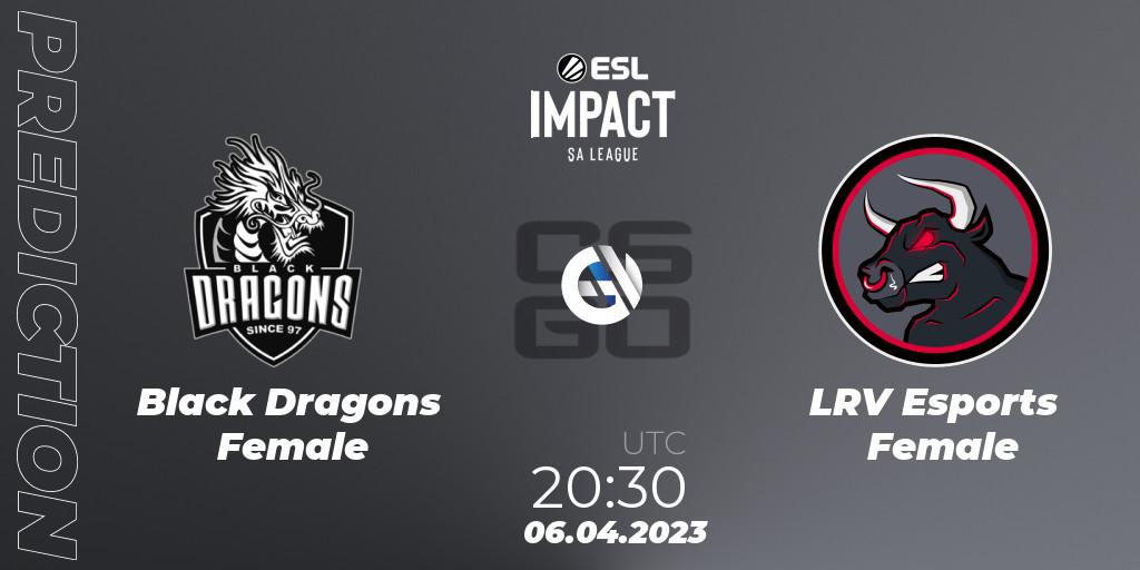 Pronósticos Black Dragons Female - LRV Esports Female. 06.04.23. ESL Impact League Season 3: South American Division - CS2 (CS:GO)
