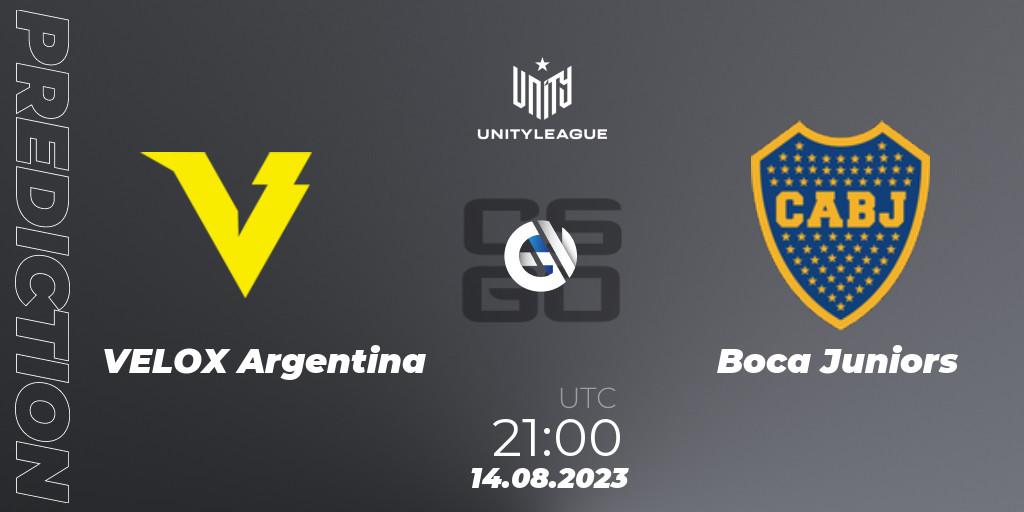 Pronósticos VELOX Argentina - Boca Juniors. 14.08.2023 at 21:00. LVP Unity League Argentina 2023 - Counter-Strike (CS2)