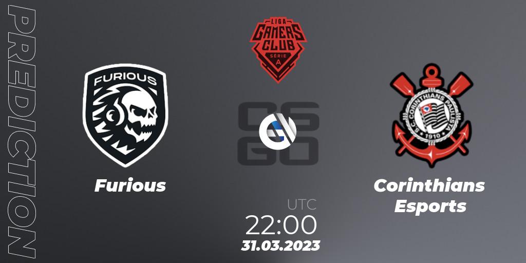 Pronósticos Furious - Corinthians Esports. 31.03.23. Liga Gamers Club 2023 Serie A March Cup - CS2 (CS:GO)