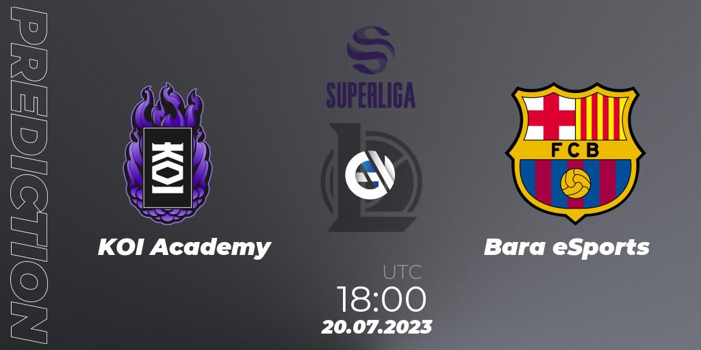 Pronósticos KOI Academy - Barça eSports. 22.06.2023 at 19:00. Superliga Summer 2023 - Group Stage - LoL