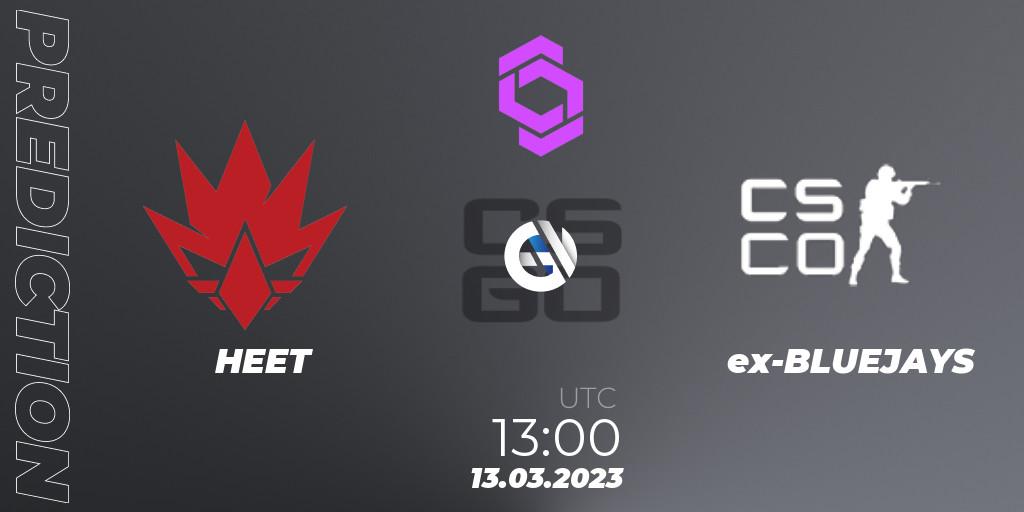 Pronósticos HEET - ex-BLUEJAYS. 13.03.2023 at 13:00. CCT West Europe Series #2 - Counter-Strike (CS2)