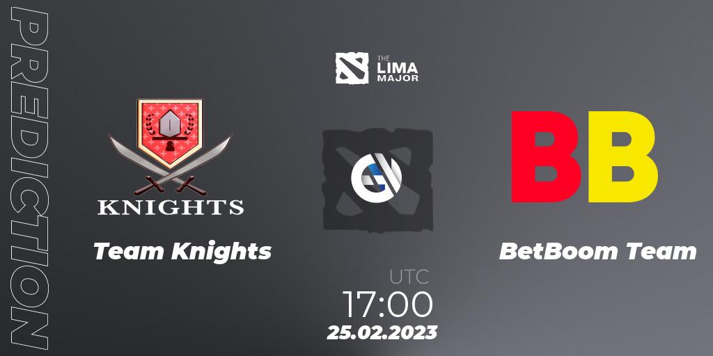 Pronósticos Team Knights - BetBoom Team. 25.02.2023 at 17:41. The Lima Major 2023 - Dota 2