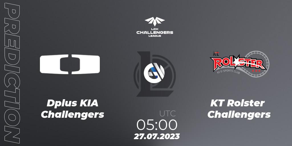 Pronósticos Dplus KIA Challengers - KT Rolster Challengers. 27.07.23. LCK Challengers League 2023 Summer - Group Stage - LoL