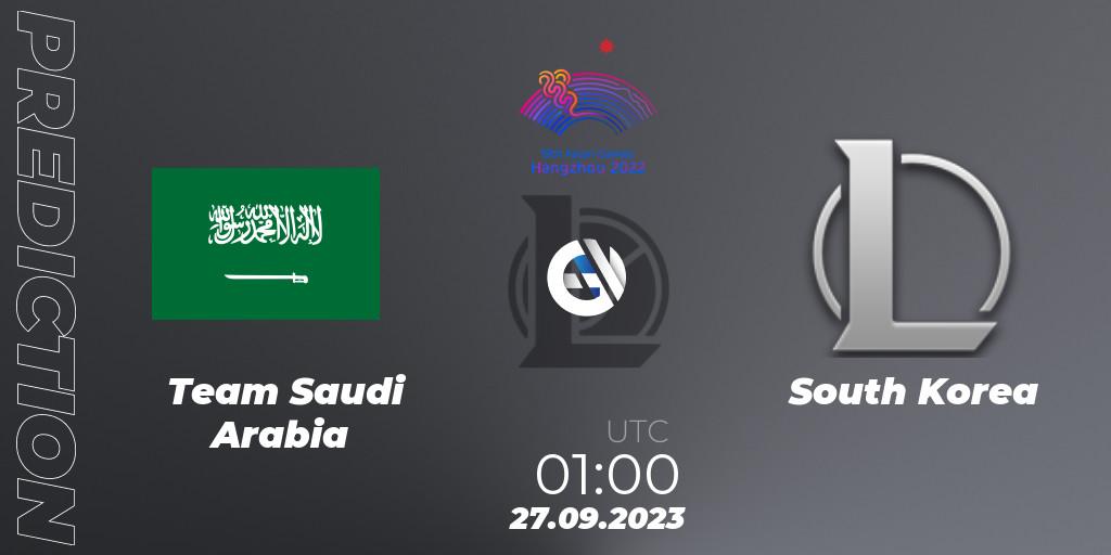 Pronósticos Team Saudi Arabia - Korea Team. 27.09.23. 2022 Asian Games - LoL