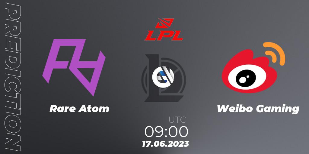 Pronósticos Rare Atom - Weibo Gaming. 17.06.23. LPL Summer 2023 Regular Season - LoL