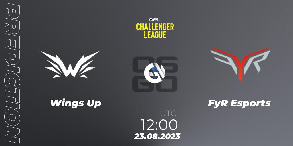 Pronósticos Wings Up - FyR Esports. 23.08.2023 at 12:00. ESL Challenger League Season 46: Asia-Pacific - Counter-Strike (CS2)